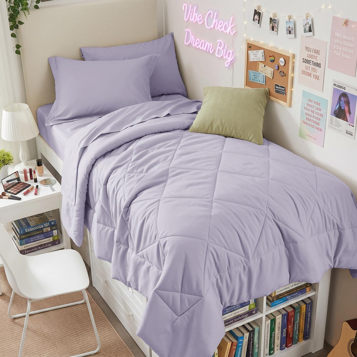 HEVUMYI 7-Piece Queen Comforter Set, Dark Grey Bed in a Bag