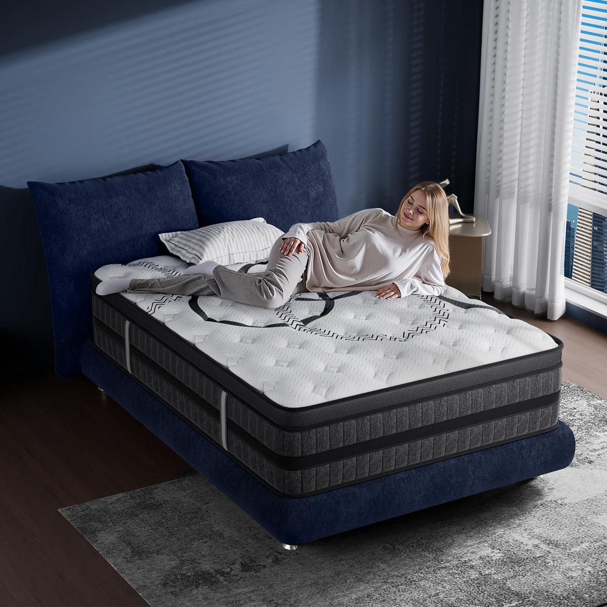 King Size Mattress, 14 Inch Hybrid King Mattress in a Box, Medium Firm, Memory Foam & Pocketed Springs, Pressure Relief, CertiPUR-US Certified& Fiberglass Free, Motion Isolation, 365-Night Trial