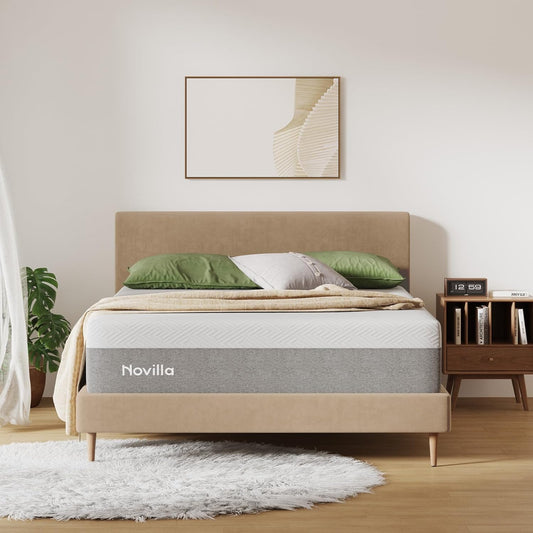 Novilla Bliss Memory Foam Mattress Queen, 10 Inch Gel Queen Mattress