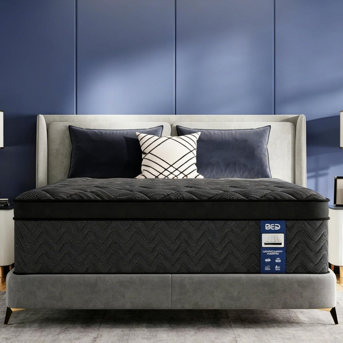 Upgraded Luxury 14 Inch Hybrid King Size Mattress in a Box, Medium Firm