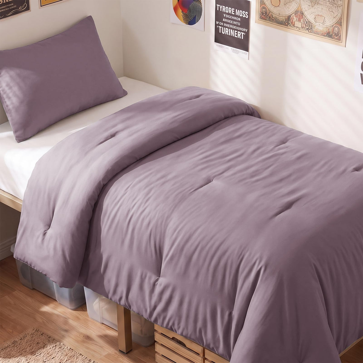 CozyLux Queen Comforter Set, 3 Pieces Down Alternative Bedding, Black