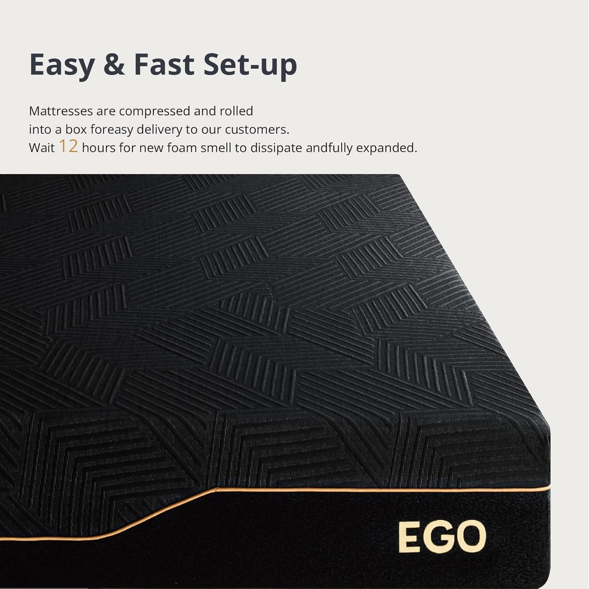 EGOHOME King 14 inch Memory Foam Mattress for Back Pain Relief Medium Firm