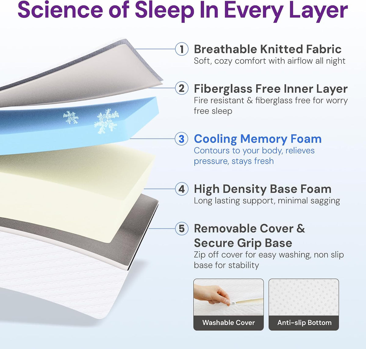 GAESTE Twin 8 Inch Cooling Gel Memory Foam Mattress, Medium Feel
