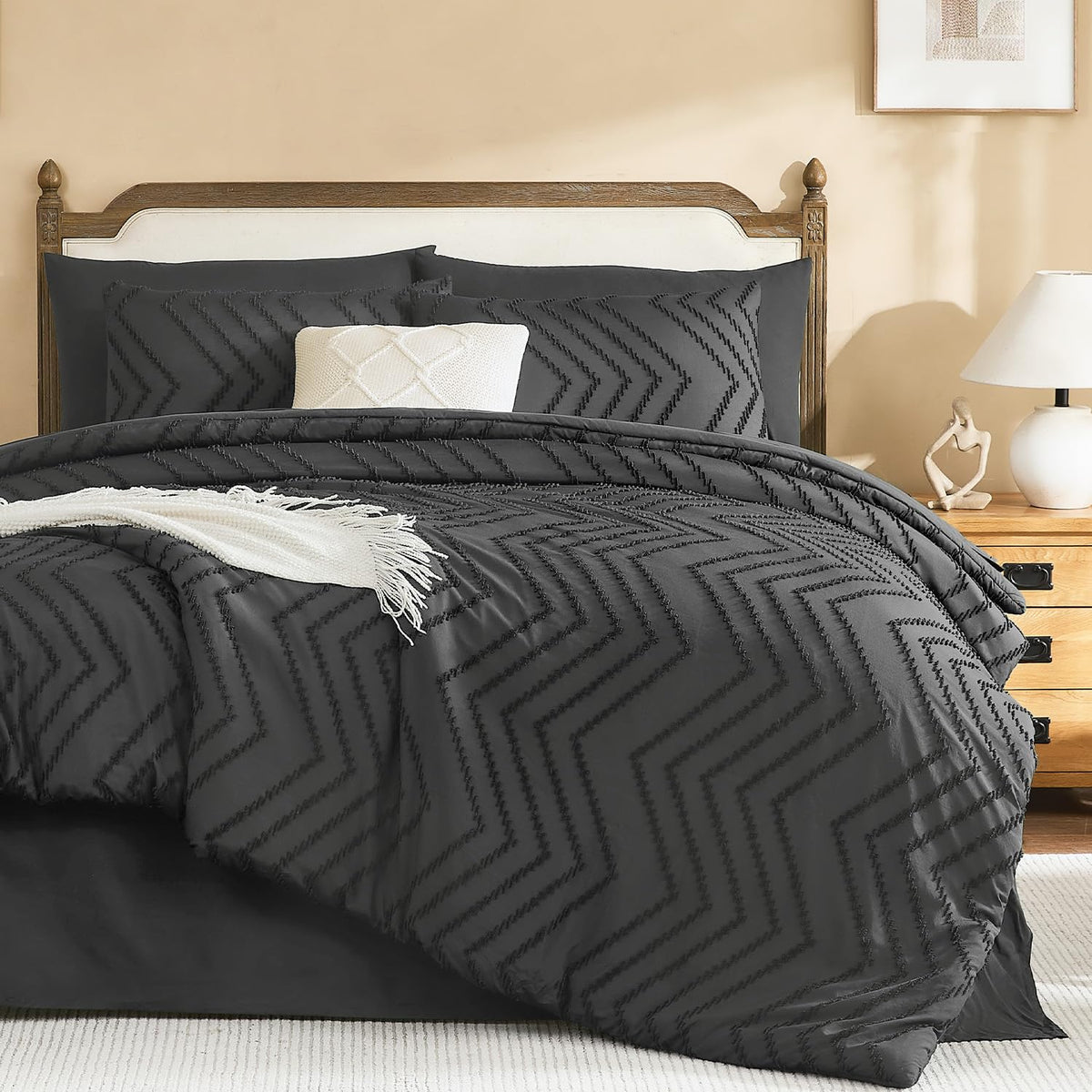 Litanika California King Comforter with Sheets, 7 Pieces Boho Bed Set