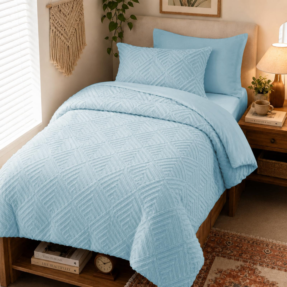 Zzlpp Queen Comforter Set 7 Piece, Beige Bed in a Bag Queen Bedding Sets