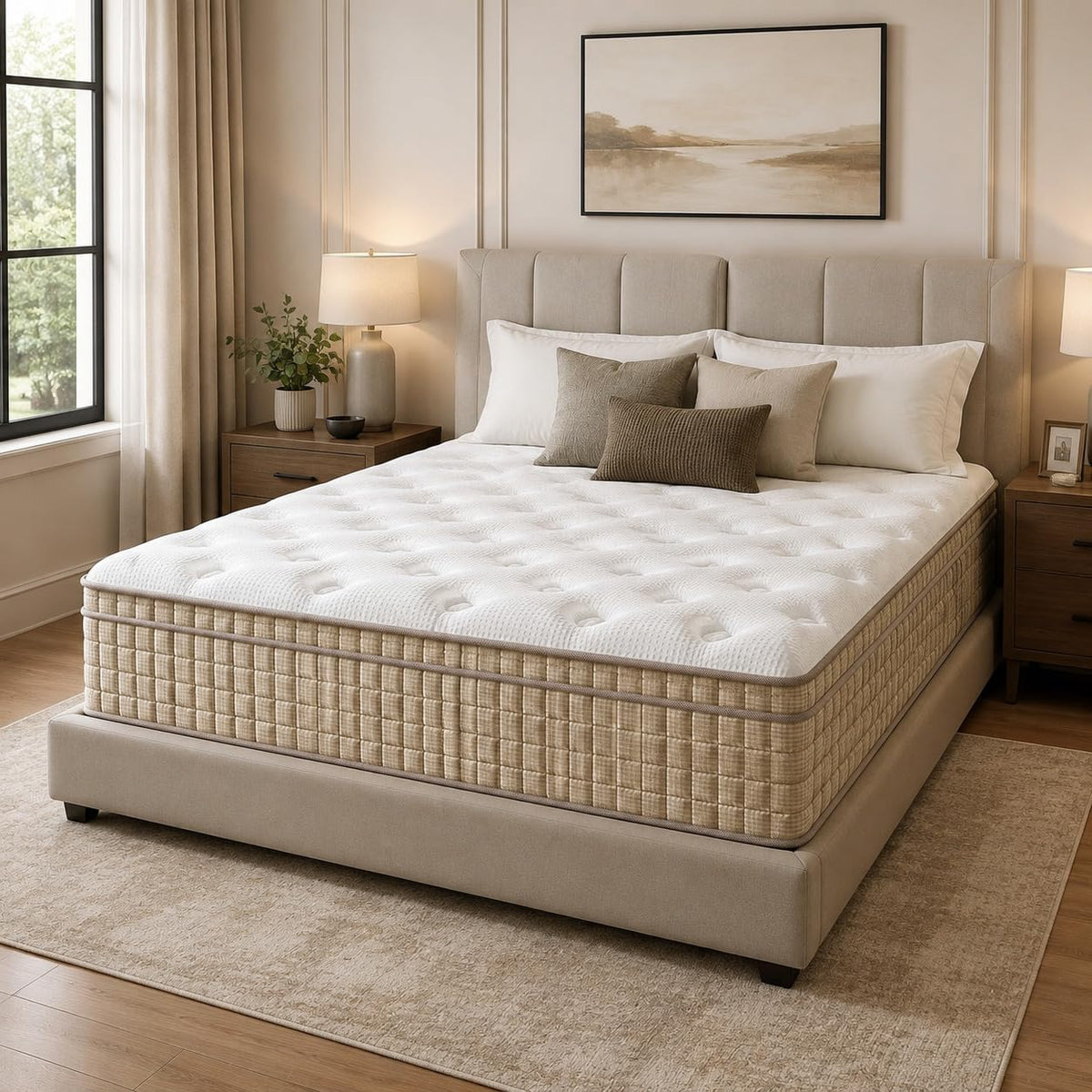 Queen Size Mattress, 14 Inch Queen Mattress Medium Firm Hybrid Memory Foam
