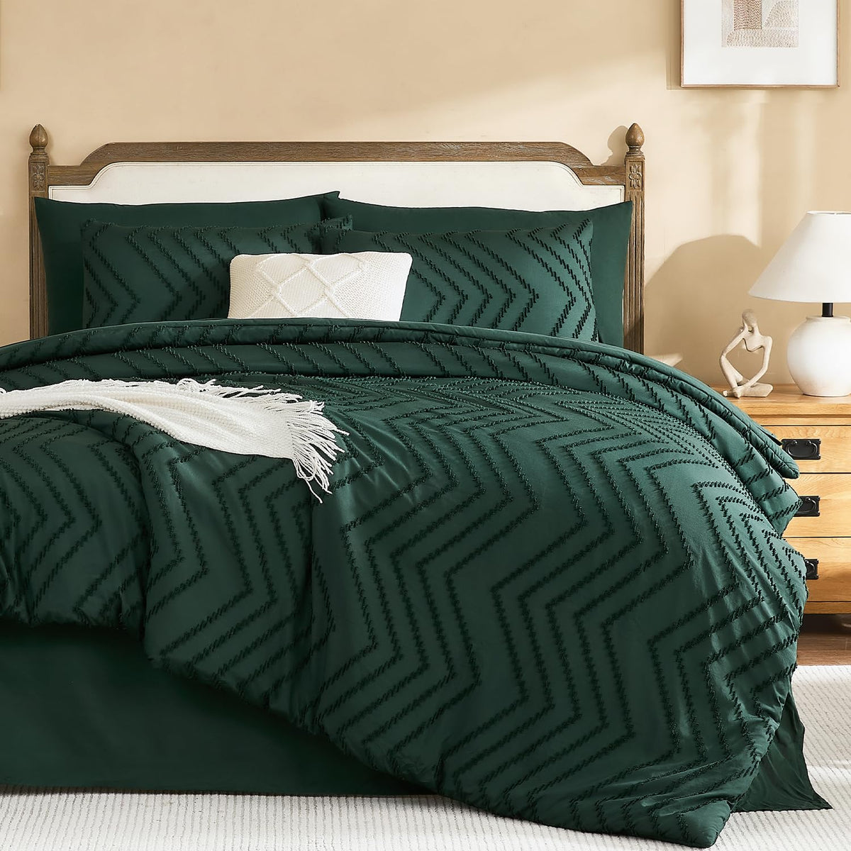 Litanika California King Comforter with Sheets, 7 Pieces Boho Bed Set