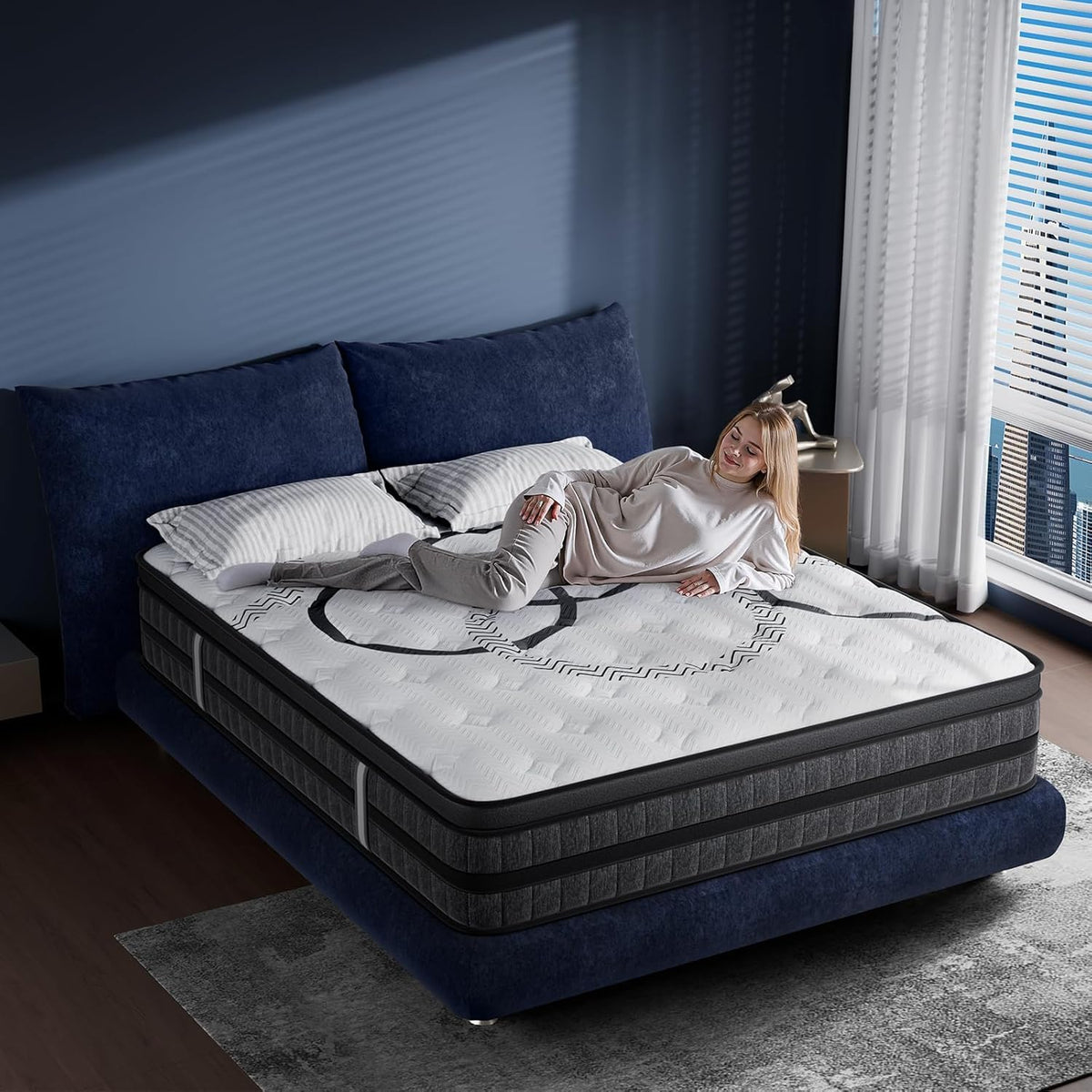 King Size Mattress, 14 Inch Hybrid King Mattress in a Box, Medium Firm, Memory Foam & Pocketed Springs, Pressure Relief, CertiPUR-US Certified& Fiberglass Free, Motion Isolation, 365-Night Trial