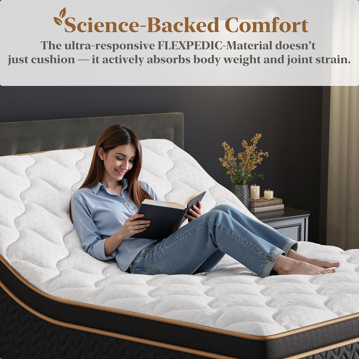 Queen Mattress 12 Inch, Cooling Hybrid Bed in a Box, 7-Zones Individual Pocket Spring, Motion Isolation, Targeted Hip/Shoulder/Lumbar Support, Fiberglass-Free, 365-Night Trial, CertiPUR-US