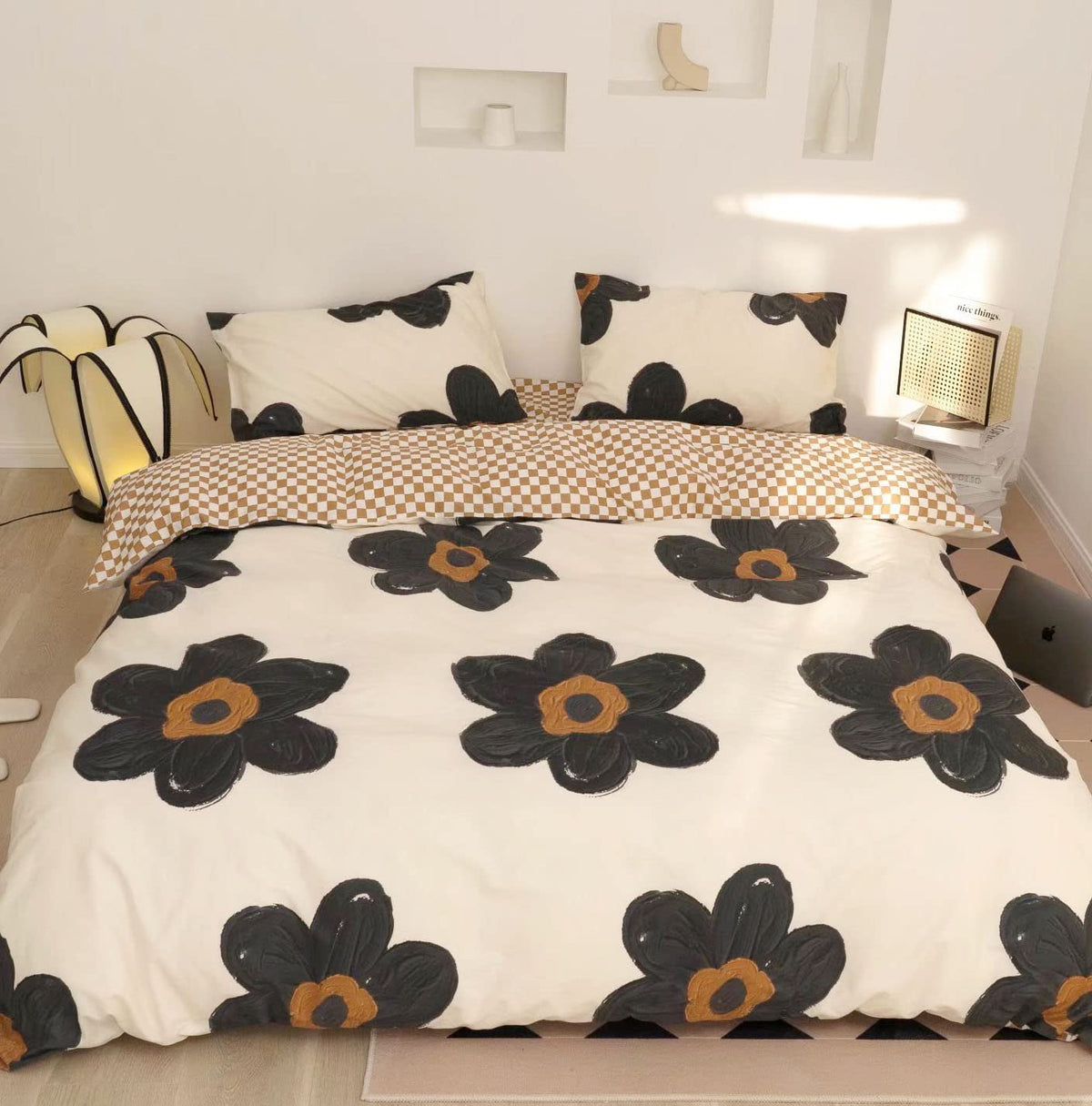 KAREVER White Fluffy Comforter Set Cal King Women Soft Durable Beddig Comforter Set MenLightweight Breathable California King