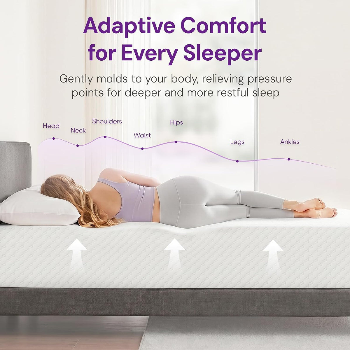 GAESTE Queen 10 Inch Cooling Gel Memory Foam Mattress, Medium Feel