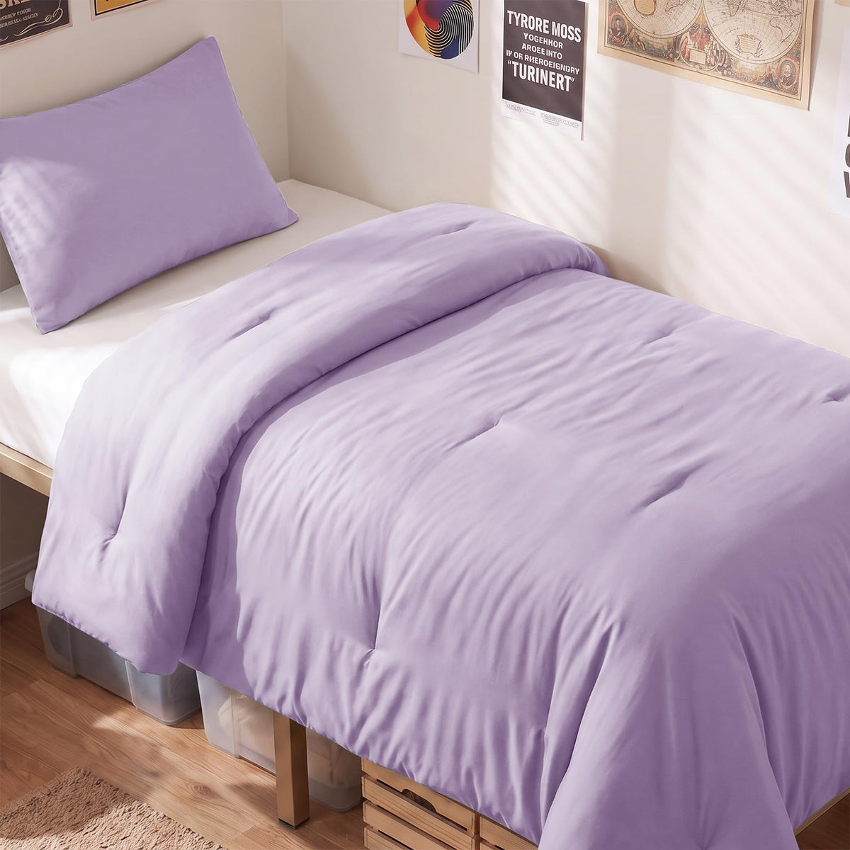 CozyLux Queen Comforter Set, 3 Pieces Down Alternative Bedding, Black