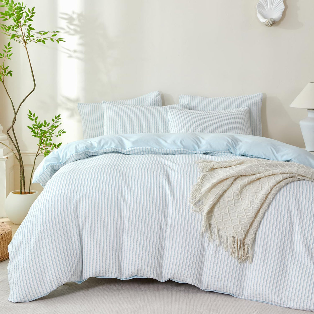 Black Grid Comforter Set Queen Soft Luxury Washed Microfiber 3 Pieces Bedding Set, White Grey Grid Pattern Comforter with 2 Pillowcases Breathable Durable Comfy