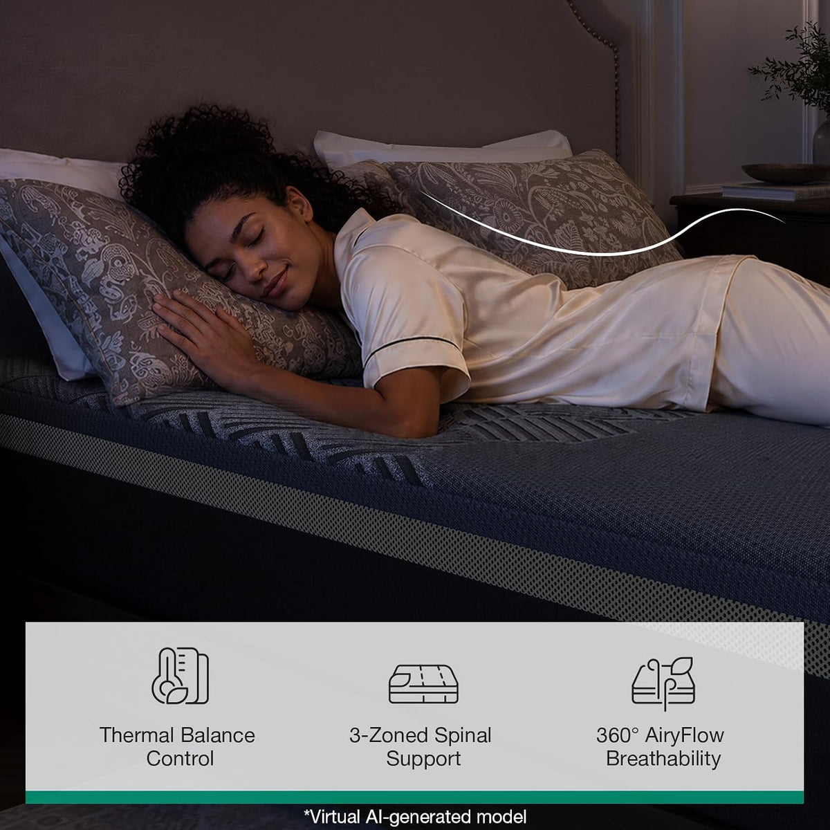 Novilla AiryFlow Graphene Queen Mattress 14 Inch, Cooling Memory Foam