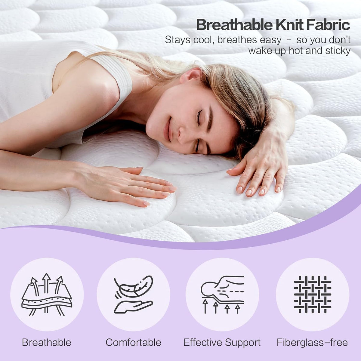 Queen Mattress 12 Inch,Queen Size Mattresses in a Box,Hybrid Mattress