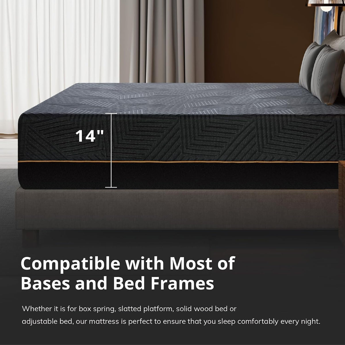 EGOHOME Queen 14 inch Memory Foam Mattress for Back Pain Relief Medium Firm