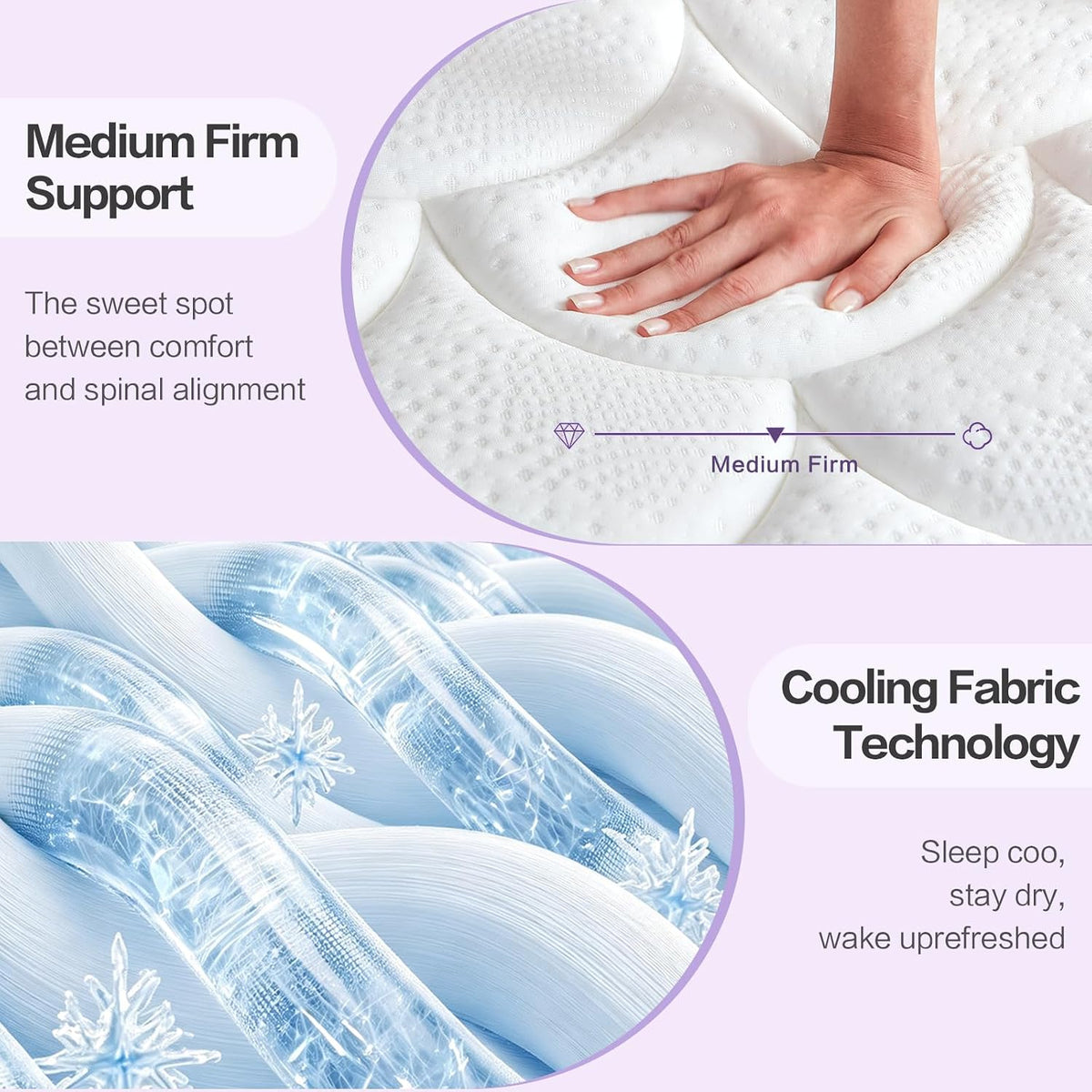 Queen Mattress 12 Inch,Queen Size Mattresses in a Box,Hybrid Mattress