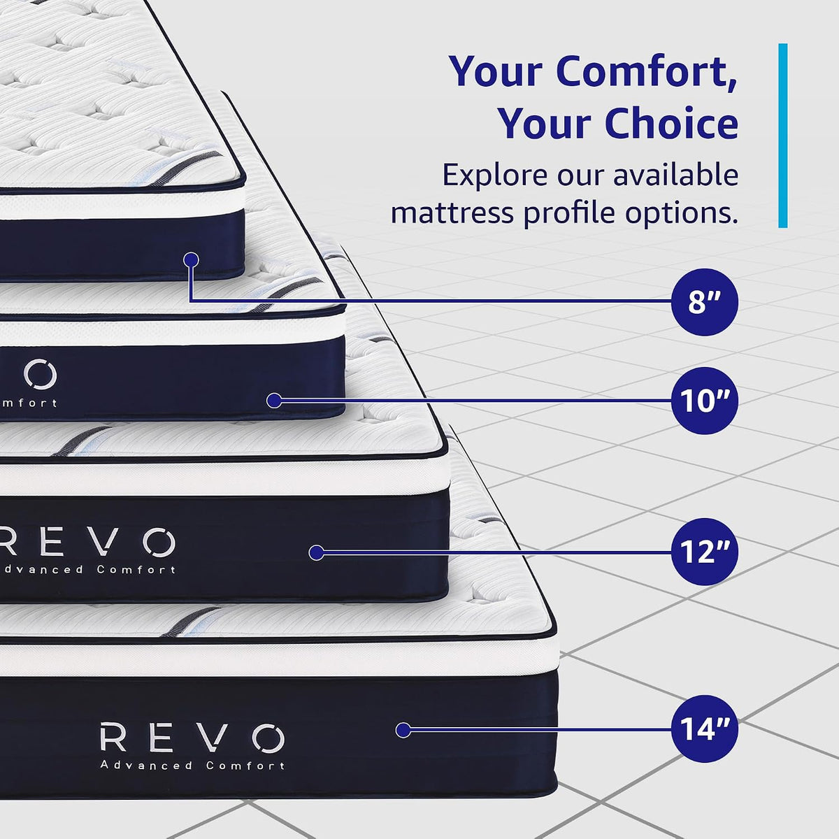 REVO Cooling Gel Memory Foam Hybrid Mattress, Cal King 12 Inch, Medium