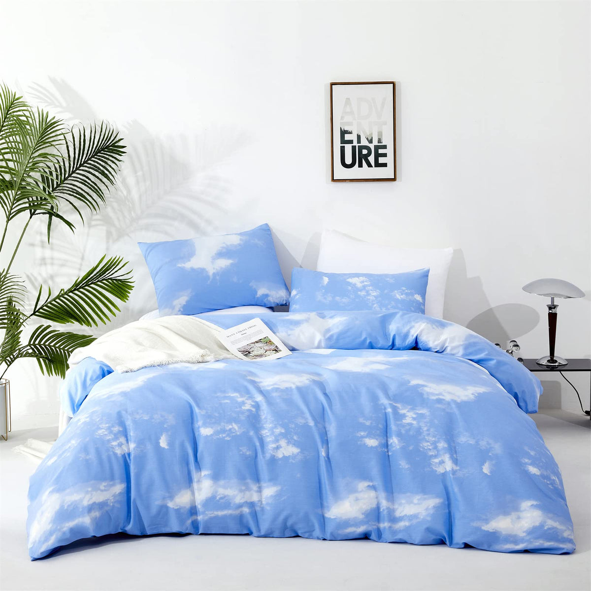 KAREVER White Fluffy Comforter Set Cal King Women Soft Durable Beddig Comforter Set MenLightweight Breathable California King