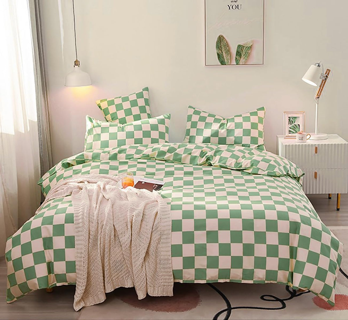 KAREVER White Fluffy Comforter Set Cal King Women Soft Durable Beddig Comforter Set MenLightweight Breathable California King