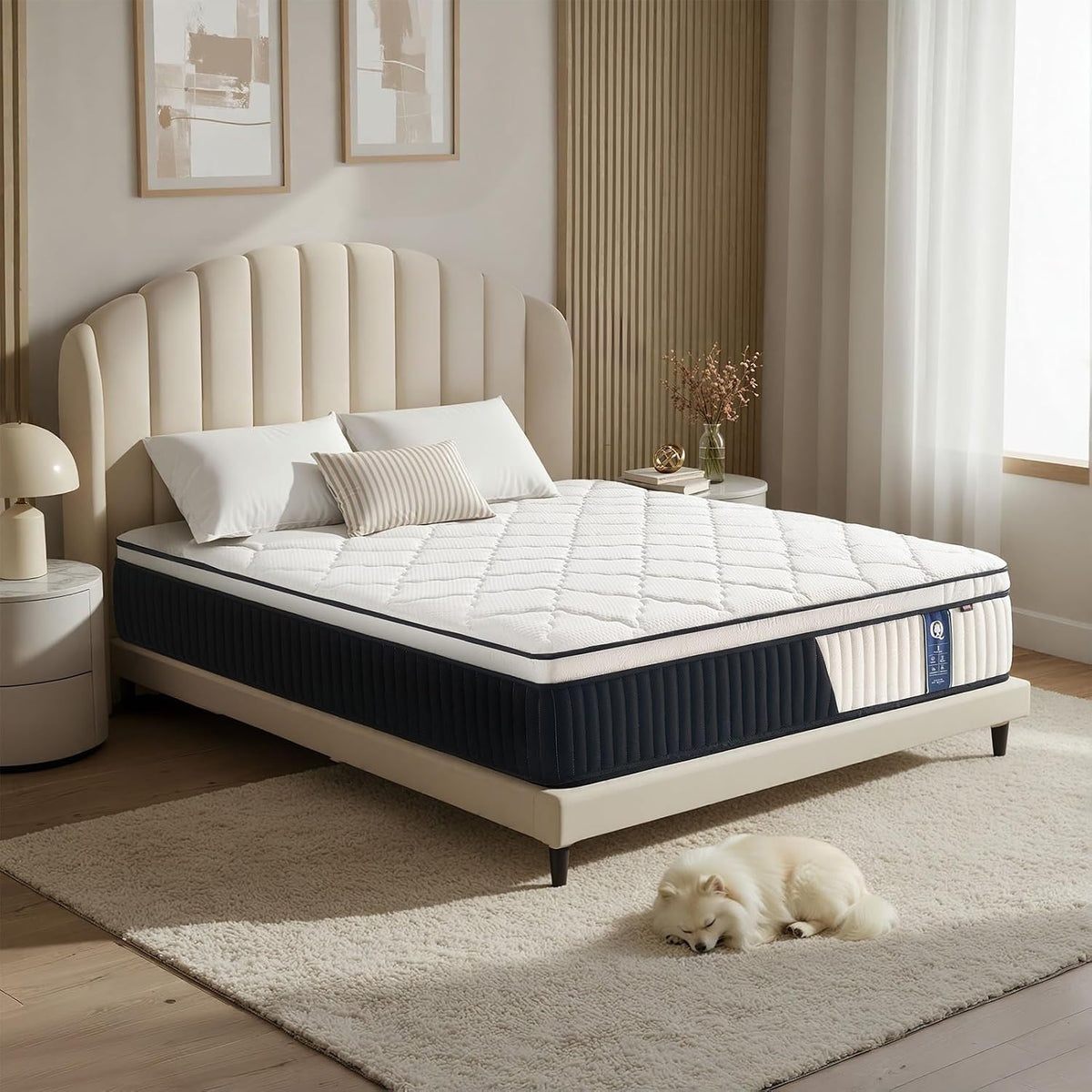 QUENSIYE Queen Mattress, 14 Inch Ultra Comfort Hybrid Foam Queen Size Mattresses with Independent Pocket Springs Mattress in a Box Pressure Relief & Supportive, Medium Firm