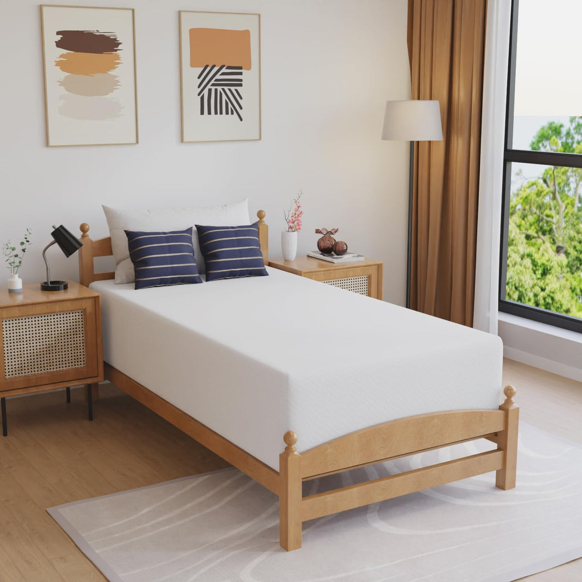 FDW | 6 Inch Twin Mattress | Medium Firm | Gel Memory Foam | White