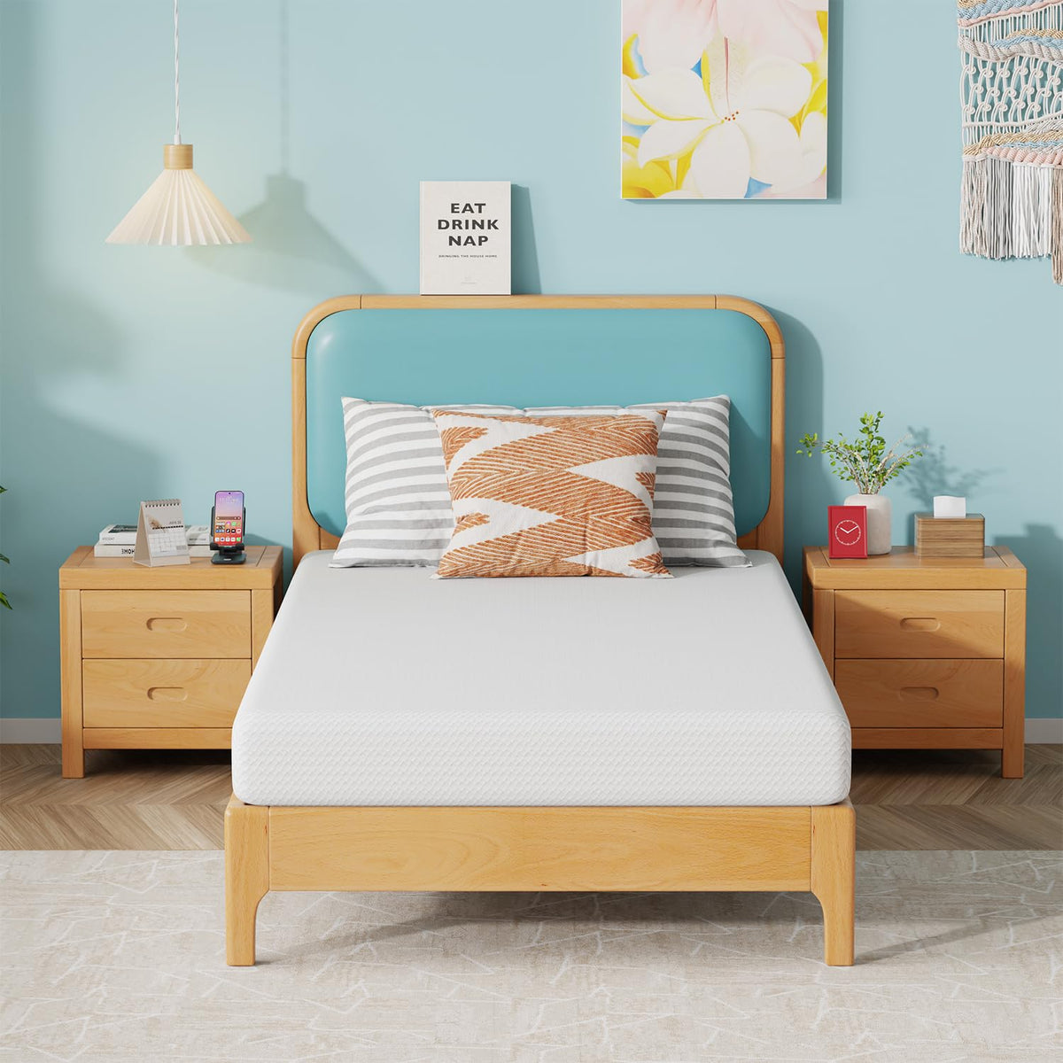 FDW | 6 Inch Twin Mattress | Medium Firm | Gel Memory Foam | White