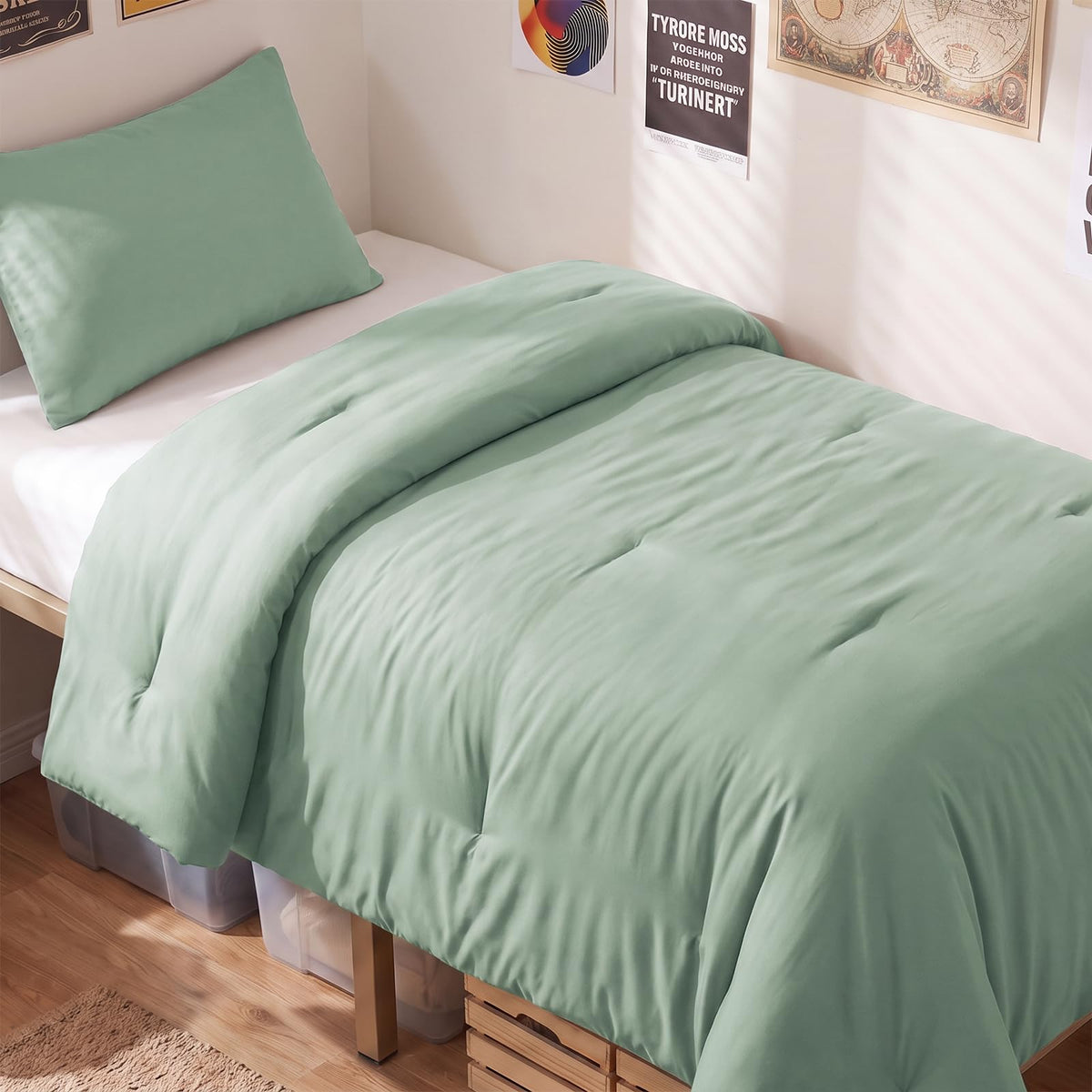 CozyLux Queen Comforter Set, 3 Pieces Down Alternative Bedding, Black