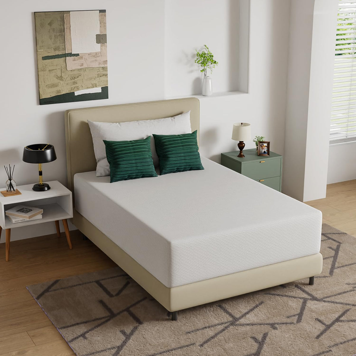 FDW | 6 Inch Twin Mattress | Medium Firm | Gel Memory Foam | White