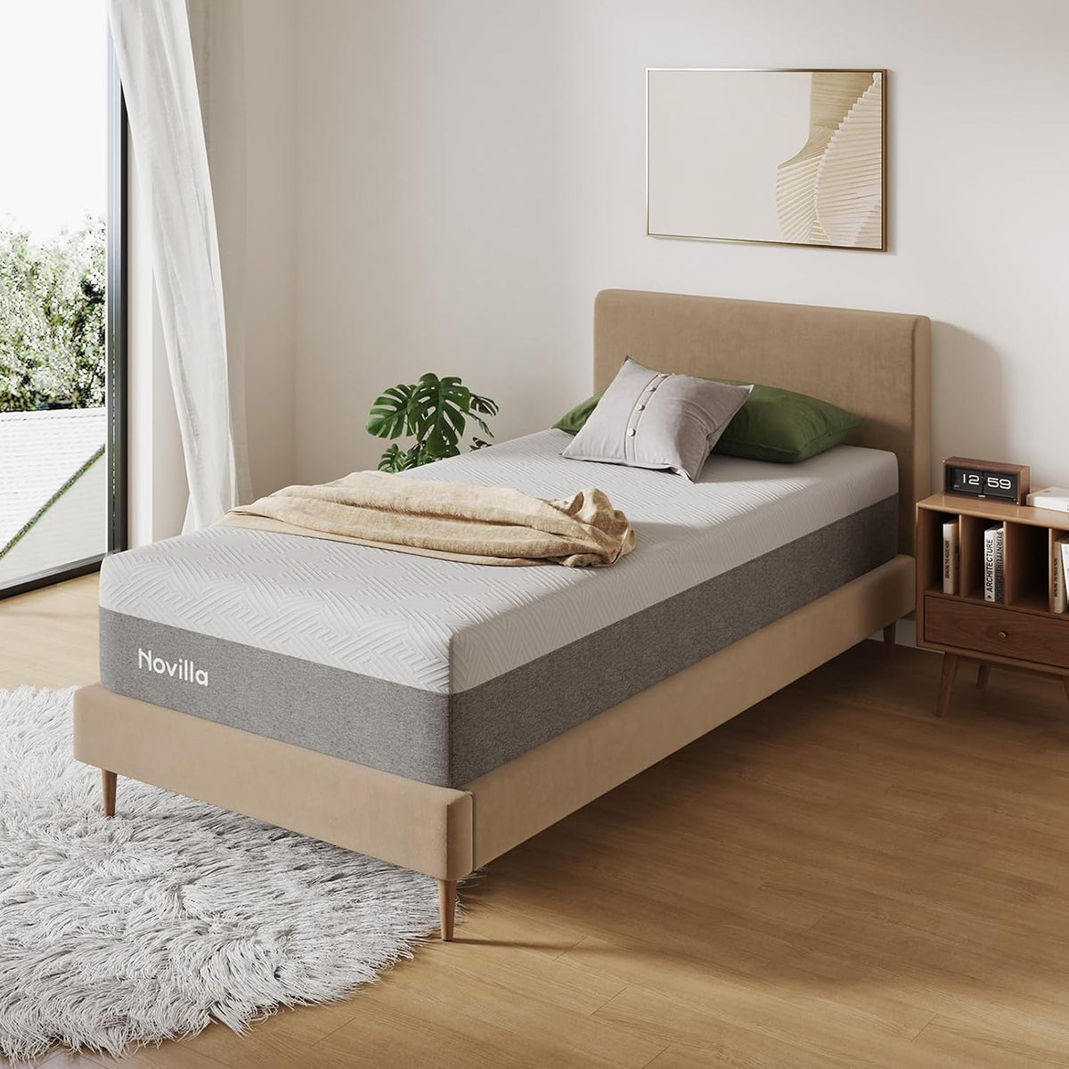 Novilla Bliss Twin Mattress, 10 Inch Gel Memory Foam Twin Mattress in a Box