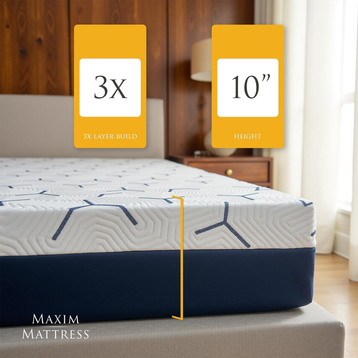 Newport Cooling 10" Luxury Gel & Memory Foam Mattress- Arctic Breeze Cooling Fabric,PermaCold Gel, SmartFoamHD, CertiPUR-US Certified, Made in USA, Plush/Firm (Queen, Plush)