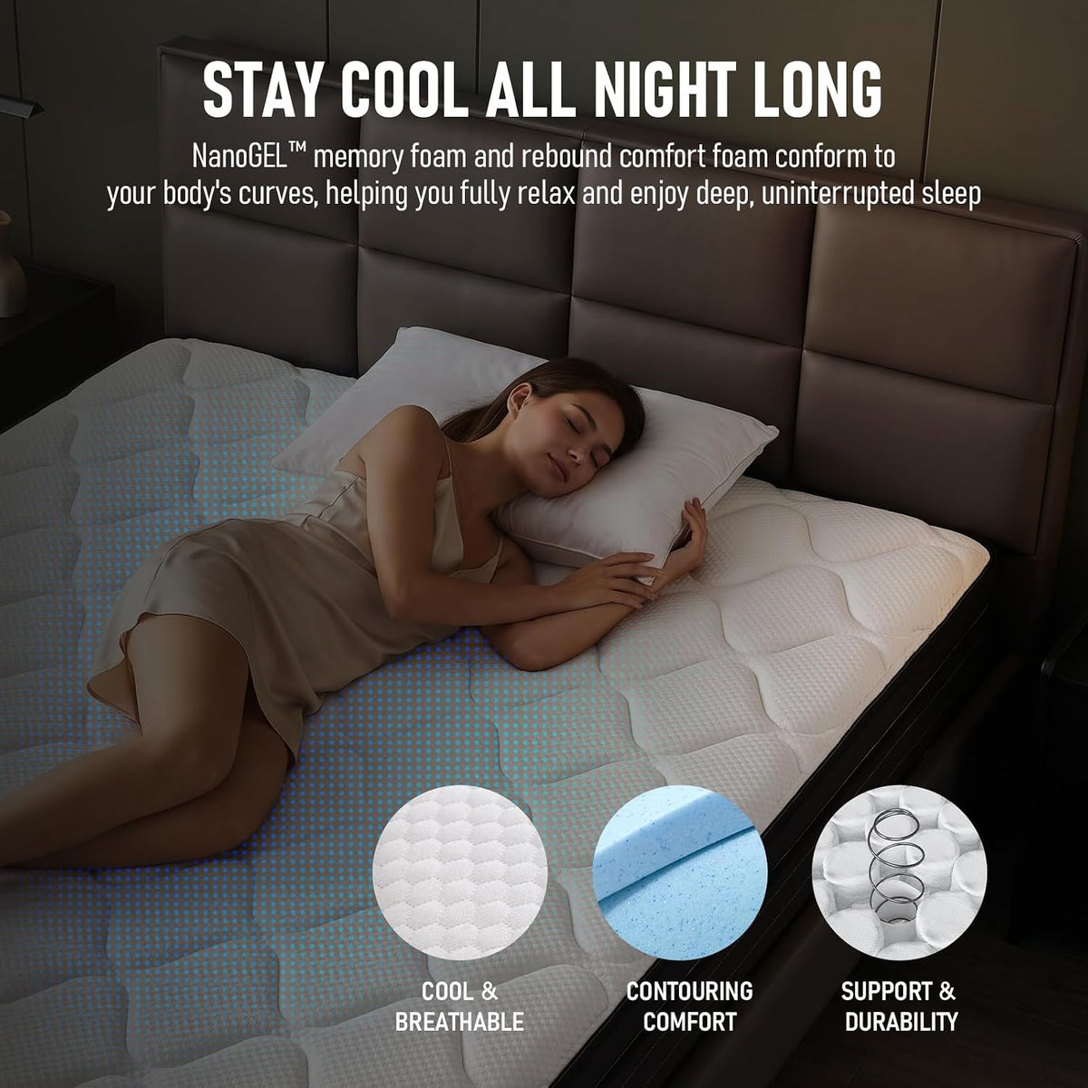 Queen Mattress,12 inch Hybrid Colchone Mattress Size in a Box