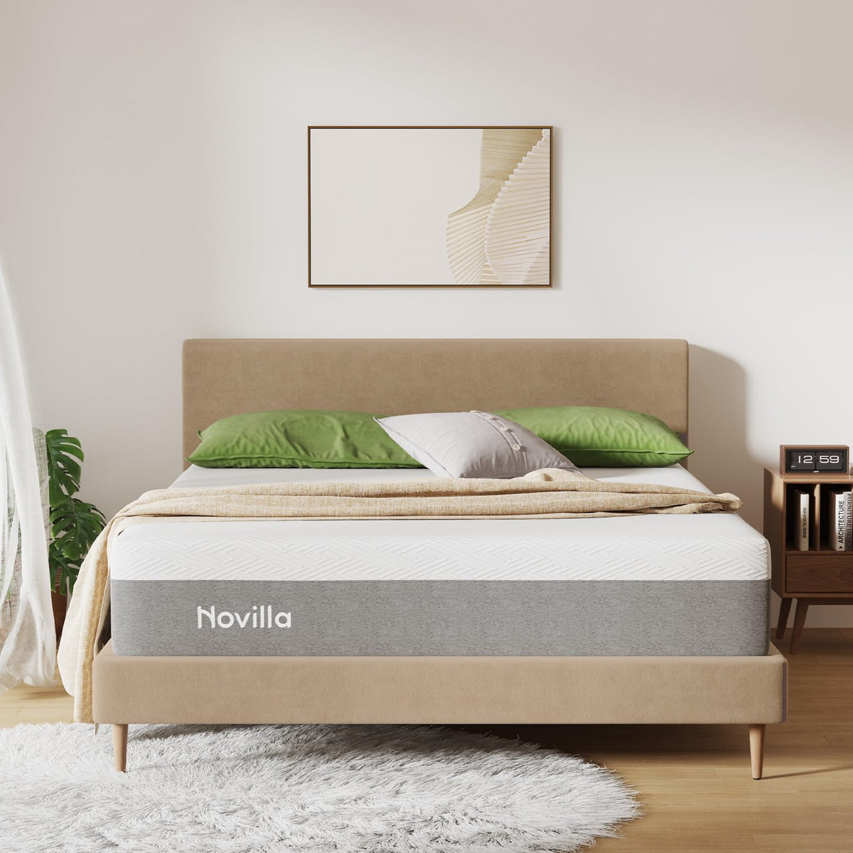 Novilla Bliss Queen Size Mattress, 12 Inch Gel Memory Foam Mattress Queen