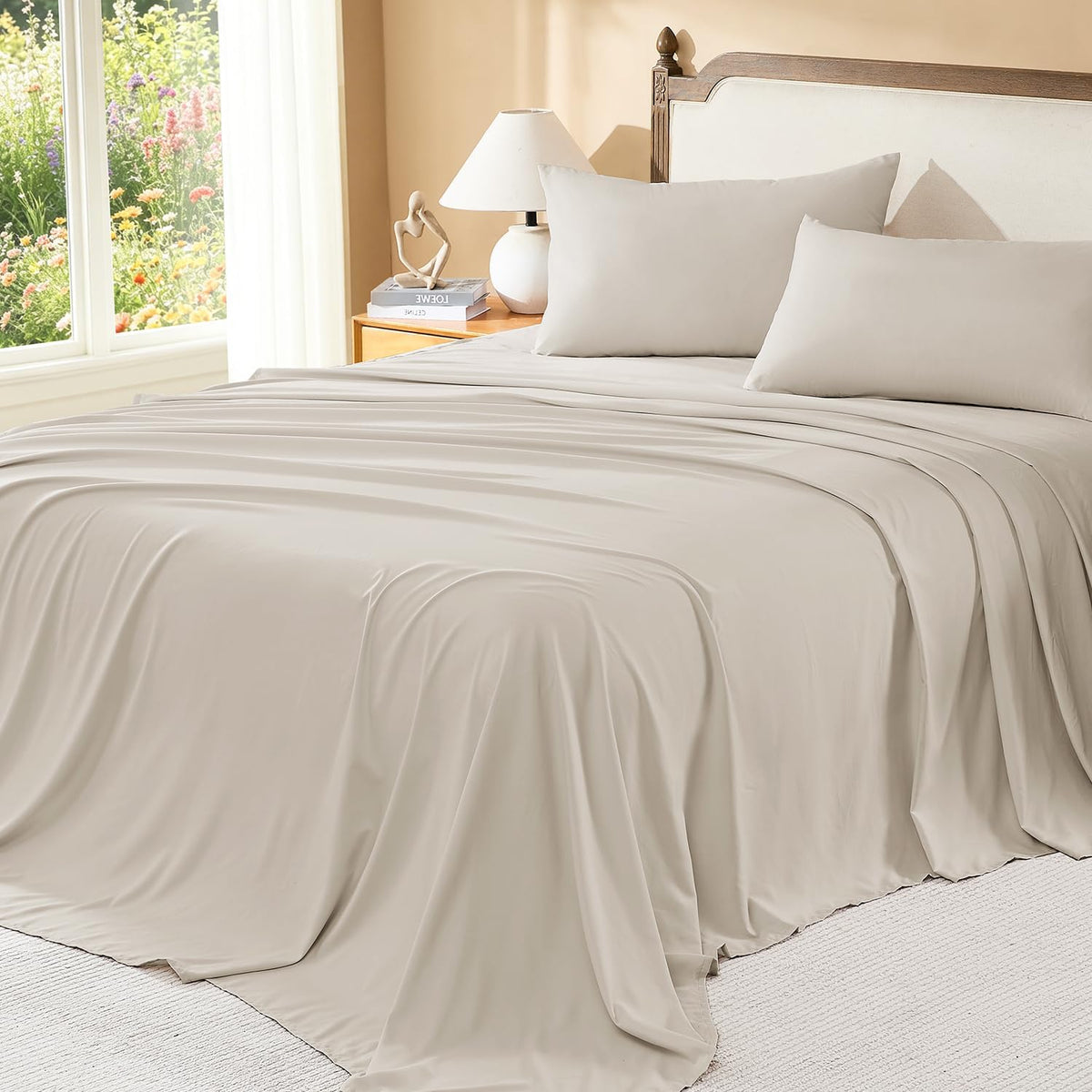 Litanika California King Comforter with Sheets, 7 Pieces Boho Bed Set