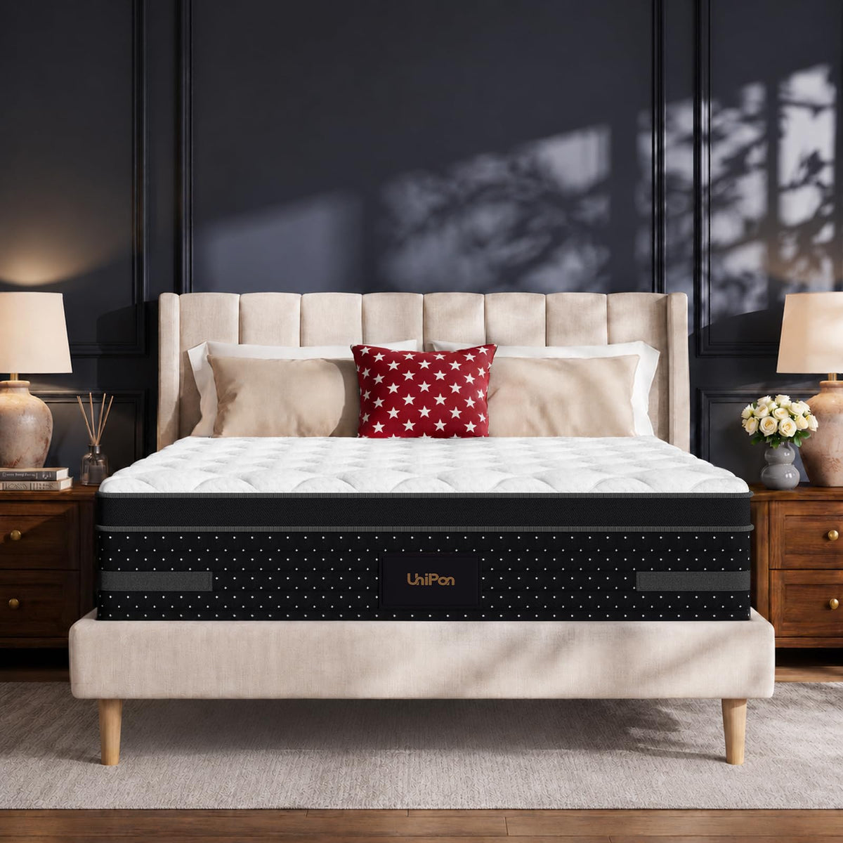 Firm Queen Mattress 12 Inch, Hybrid Mattresses with Back & Hip Support| Deep Sleep & Zoned Support, Fiberglass-Free and CertiPUR-US Certified, 365-Night Trial, 10 Years Warranty