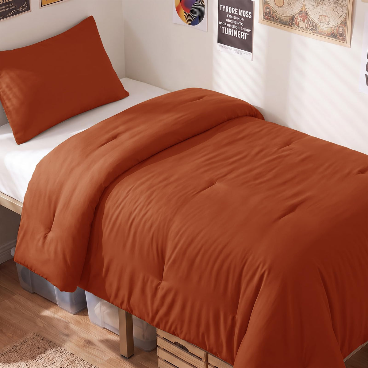 CozyLux Queen Comforter Set, 3 Pieces Down Alternative Bedding, Black