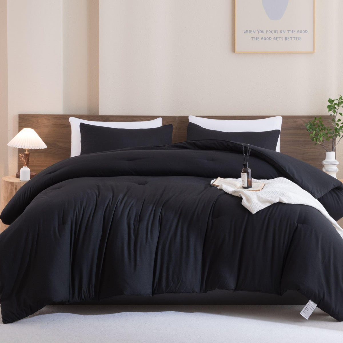 Paxrac Earthy Brown Comforter Queen Size, Neutral 3 Pieces Comforter Set, Lightweight Solid Bedding Set, All Seasons Soft Fluffy Queen Comforter Set (90x90In Comforter & 2 Pillowcases)