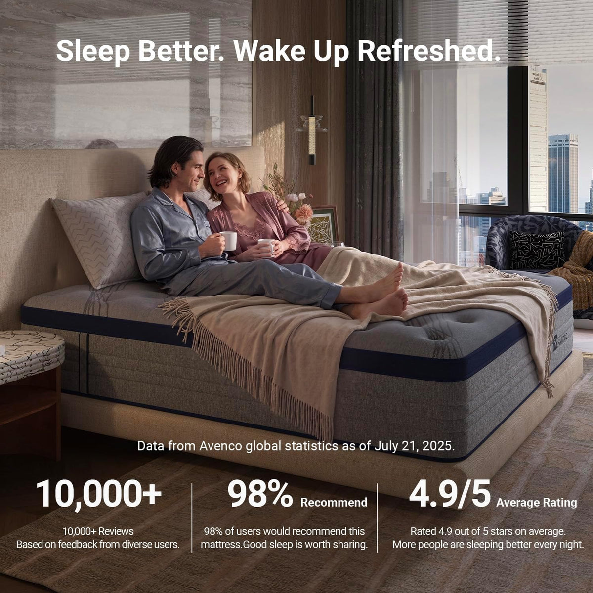Avenco Queen Mattress 12 Inch, Luxury Hotel-Level Cooling Hybrid Mattress