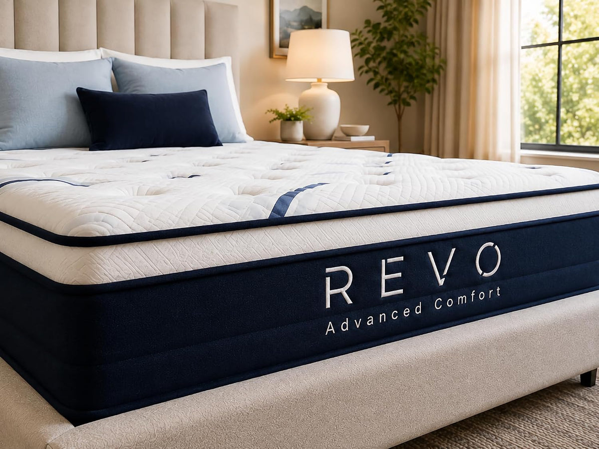 REVO Cooling Gel Memory Foam Hybrid Mattress, Cal King 12 Inch, Medium