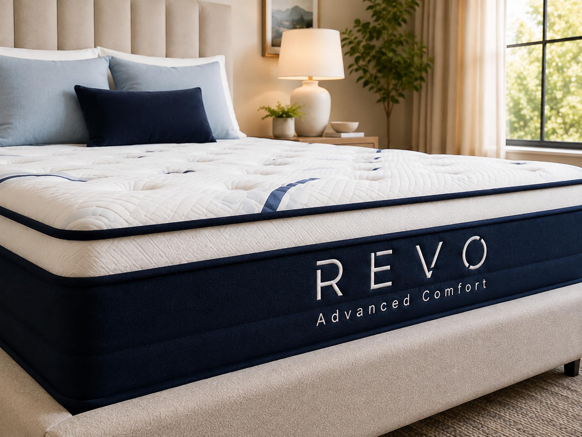 REVO Cooling Gel Memory Foam Hybrid Mattress, Cal King 12 Inch, Medium