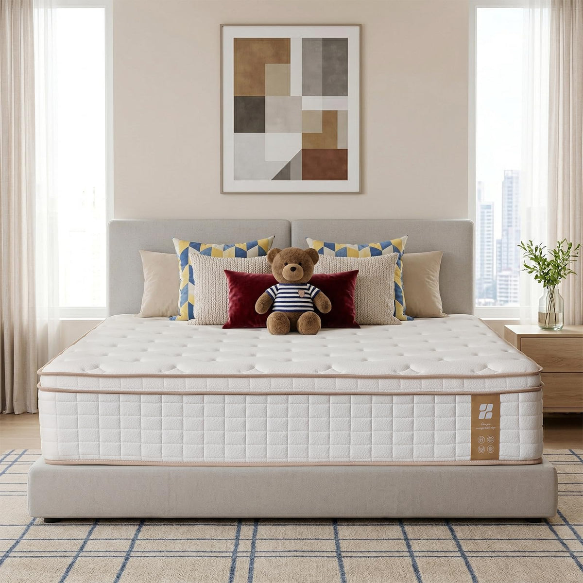 Profus 14 Inch Twin Mattress, Hybrid Memory Foam Mattress with Medium Firm for Pressure Relief, Motion Isolation Twin Size Mattress, CertiPUR-US Certified, 100% Fiberglass Free, Mattress in a Box