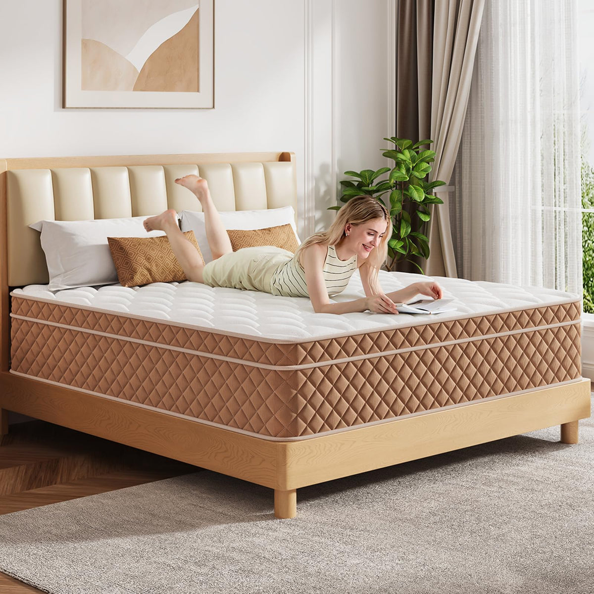 Queen Mattress 12 Inch,Queen Size Mattresses in a Box,Hybrid Mattress