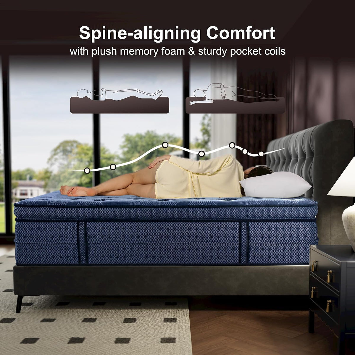 Cal King Mattress Medium Plush - 14 Inch Hybrid Mattress