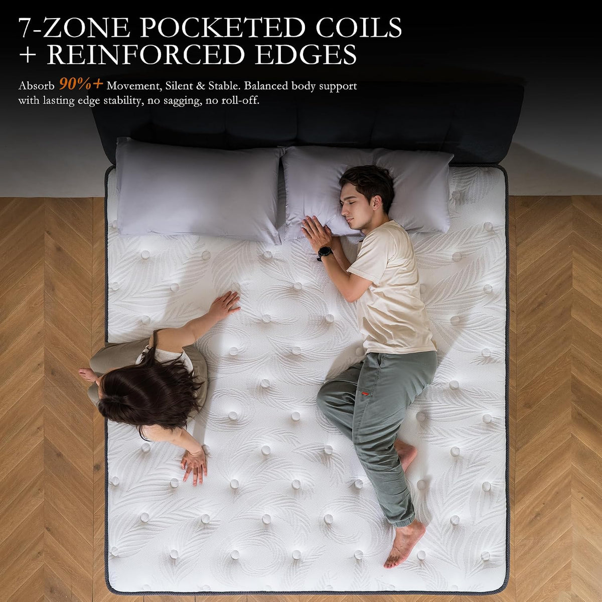 Queen Plush 14 Inch Cooling Gel Memory Foam Hybrid Mattress