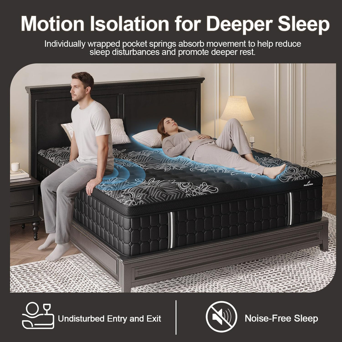Queen Mattress 14 Inch Hybrid, Cooling-Gel Foam & Pocket Springs, Medium Firm with Edge Support – 365-Night Trial, Bed in a Box