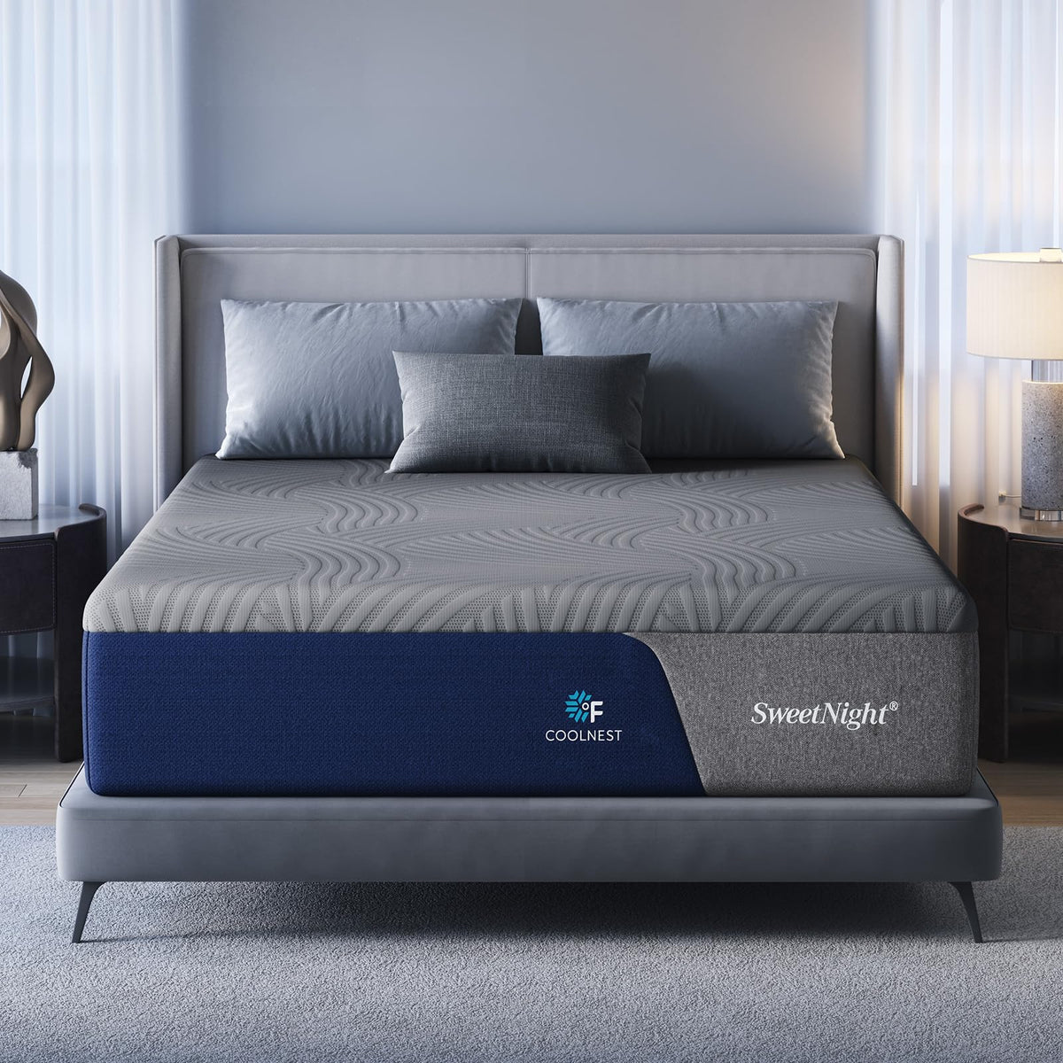 Sweetnight CoolNest 14 Inch King Size Mattress,Cooling Memory Foam Mattress