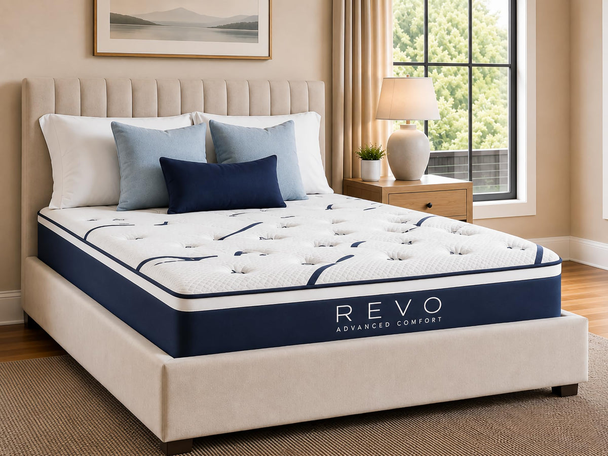 REVO Cooling Gel Memory Foam Hybrid Mattress, Cal King 12 Inch, Medium