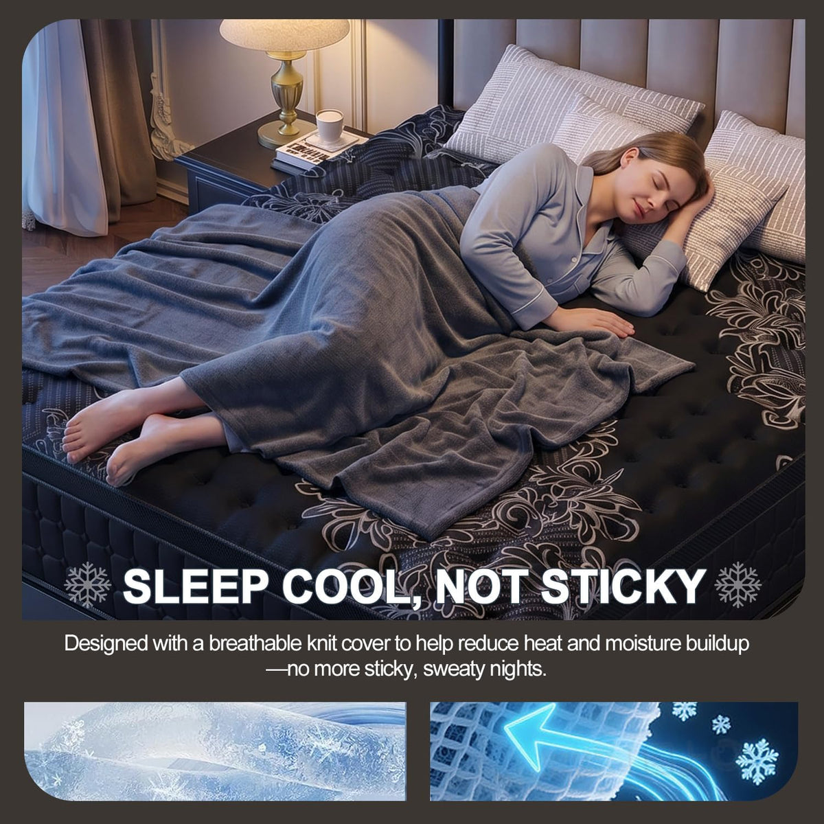 Queen Mattress 14 Inch Hybrid, Cooling-Gel Foam & Pocket Springs, Medium Firm with Edge Support – 365-Night Trial, Bed in a Box