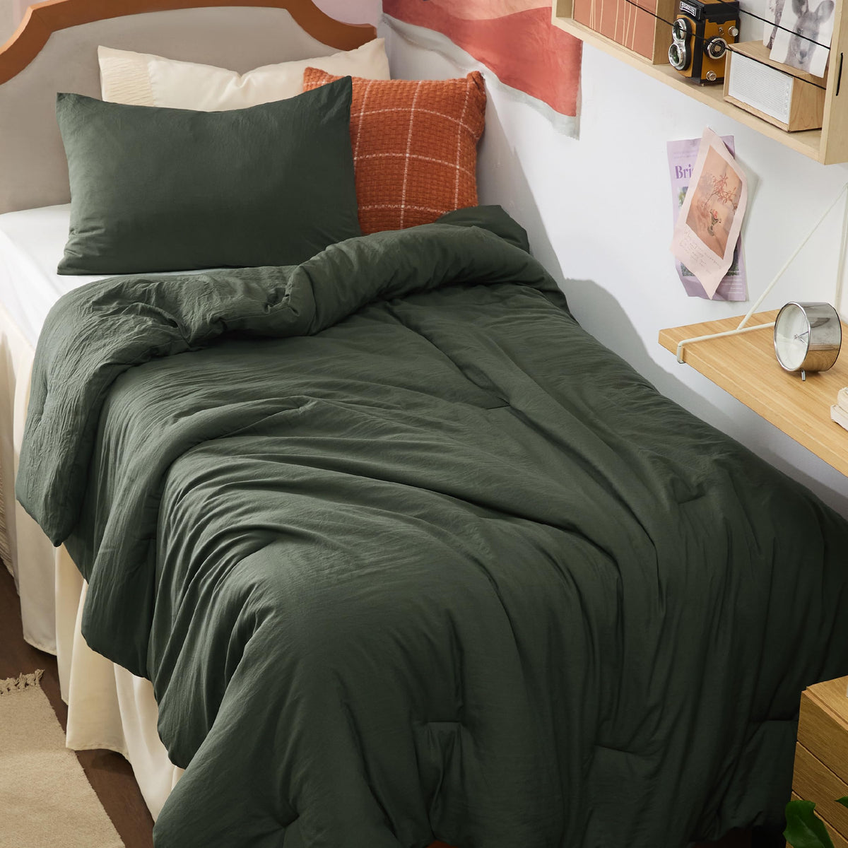 Bedsure Oversized King Comforter Prewashed Bedding Set 3Pcs Beige 120"x98"