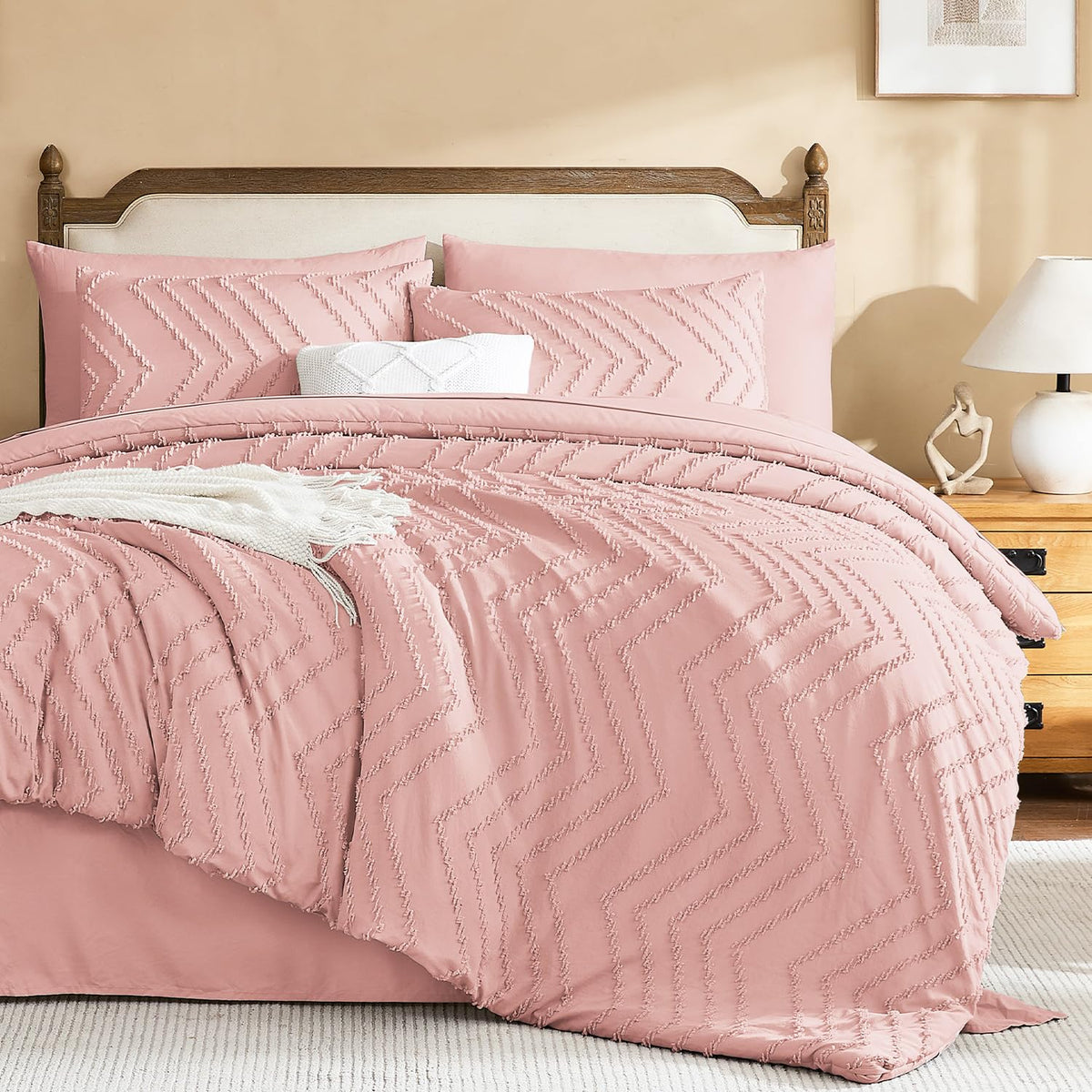 Litanika California King Comforter with Sheets, 7 Pieces Boho Bed Set
